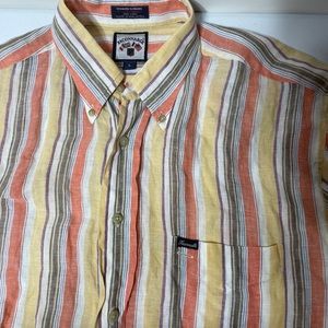 Faconnable LINEN mens button down shirt large
